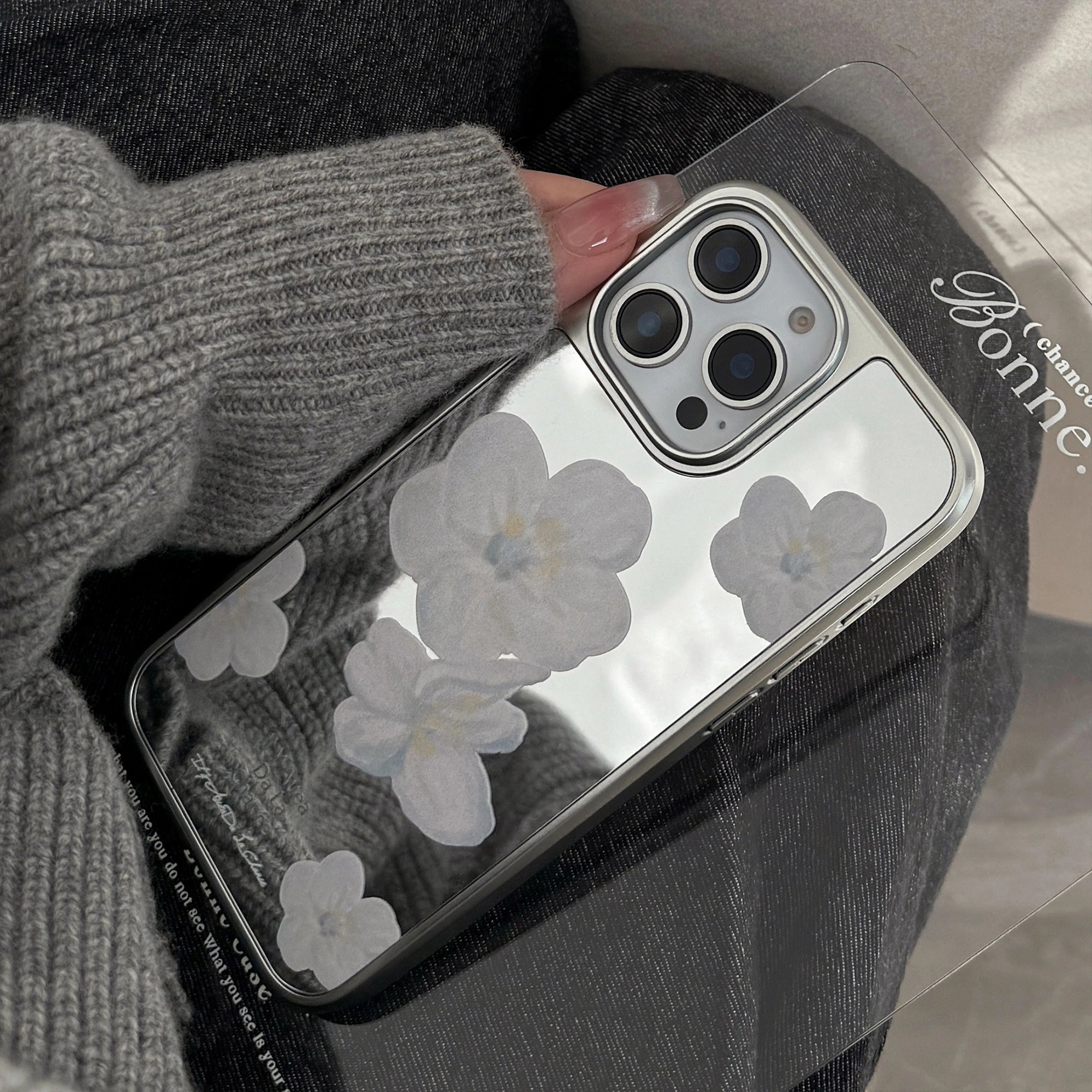Soft Blue & White Florals - iPhone Case